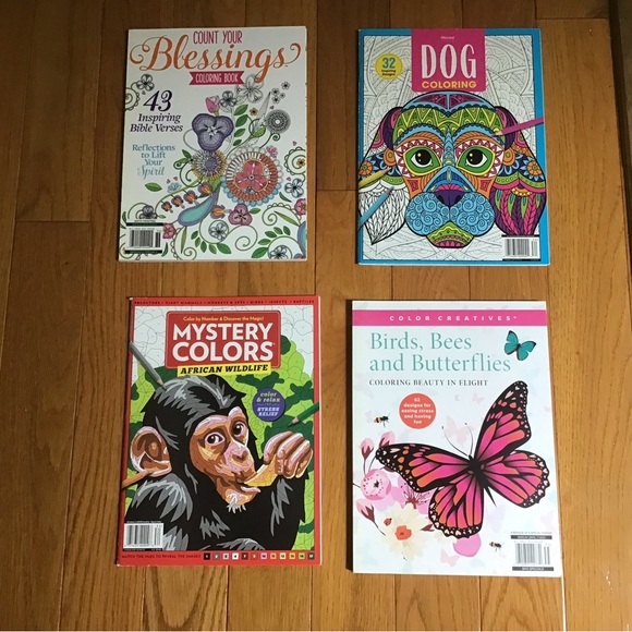 SALE! Four New Stress Buster Coloring Books for Big People, Over 200 Images - Picture 1 of 10